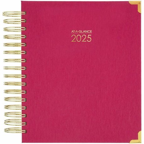 At-A-Glance Harmony Hardcover Daily Monthly Planner, Berry, Medium, 7" x 8 3/4" - Medium Size - Daily, Monthly - 12 Month - Janu