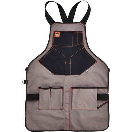 Ergodyne Arsenal 5705 Extended Canvas Tool Apron - 13 x Waist/Chest Pocket - Canvas - For Hammer, Hardware, Carpentry, Automotiv