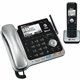 AT&T Bluetooth Cordless Phone - Black, Silver - 2 x Phone Line - Speakerphone - Answering Machine - Backlight