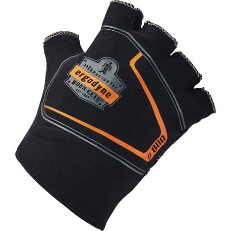 Ergodyne ProFlex 800 Glove Liners - Small/Medium Size - Half Finger - Black - Anti-Vibration, Durable, Breathable, Impact Resist