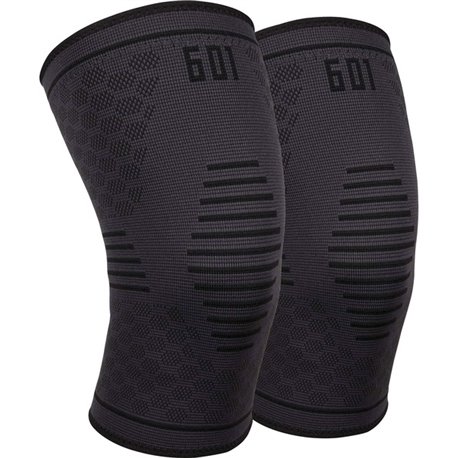 Ergodyne ProFlex 601 Knee Compression Sleeve - 12.20" - 13.78" Knee Circumference - Black - Silicone, Elastic - 1 Each