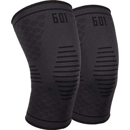 Ergodyne ProFlex 601 Knee Compression Sleeve - 14.17" - 16.54" Knee Circumference - Black - Silicone, Elastic - 1 Each