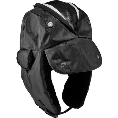 Ergodyne 6802Z Zippered Trapper Hat - Small (S)/Medium (M) Size - Nylon, Oxford Nylon - Black