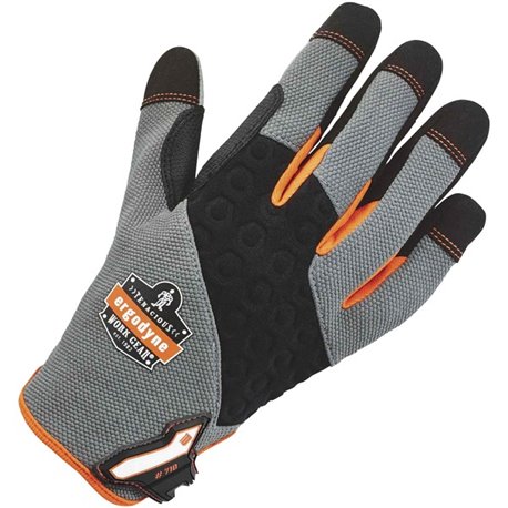 Ergodyne ProFlex 710 Heavy-Duty Utility Gloves - 7 Size Number - Small Size - Gray - Heavy Duty, Padded Palm, Pull-on Tab, Reinf