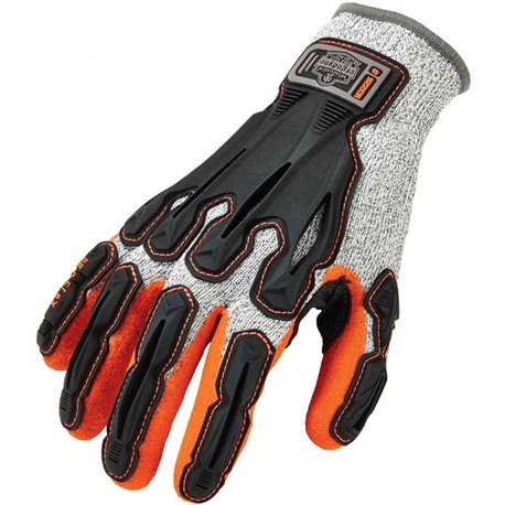 Ergodyne ProFlex 922CR Nitrile-Coated Cut Resistant Gloves - Nitrile Coating - Small Size - Gray - Impact Resistant, Cut Resista