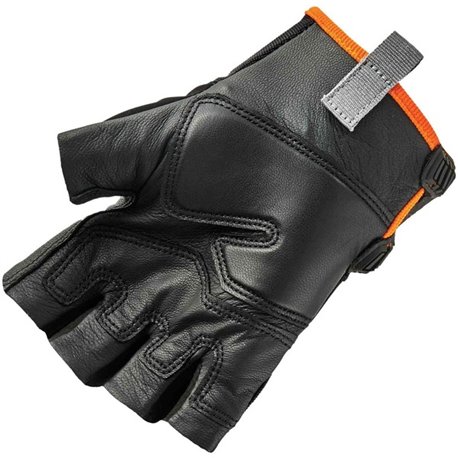 Ergodyne ProFlex 860 Heavy Lifting Utility Gloves - XXL Size - Half Finger - Black - Padded Palm, Reinforced Thumb, Breathable, 