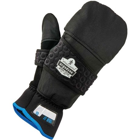 Ergodyne ProFlex 816 Thermal Flip-Top Gloves - Thermal Protection - Small Size - Black - Weather Resistant, Cold Resistant, Dura