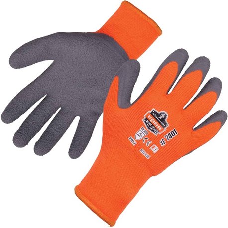 Ergodyne ProFlex 7401 Coated Lightweight Winter Work Gloves - 12 Pairs - Thermal Protection - Latex Coating - Medium Size - Oran