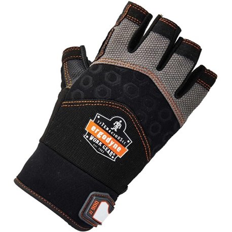 Ergodyne ProFlex 900 Half-Finger Impact Gloves - Small Size - Half Finger - Black - Shock Resistant, Impact Resistant, Breathabl