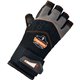 Ergodyne ProFlex 910 Half-Finger Impact Gloves + Wrist Support - Small Size - Half Finger - Black - Anti-Vibration, Shock Resist