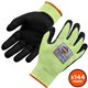 Ergodyne ProFlex 7041 Hi-Vis Nitrile-Coated Level 4 Cut Gloves - Nitrile, Polyurethane Coating - Small Size - Lime - Cut Resista