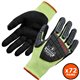 Ergodyne ProFlex 7141 Nitrile-Coated DIR Level 4 Cut-Resistant Gloves - Nitrile, Polyurethane Coating - Small Size - Lime - Cut 