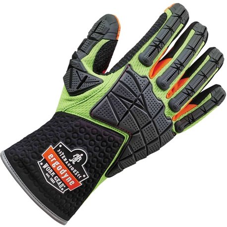 Ergodyne ProFlex 925F(x)Standard Dorsal Impact-Reducing Gloves - Small Size - Lime - Impact Resistant, High Visibility, Non-slip