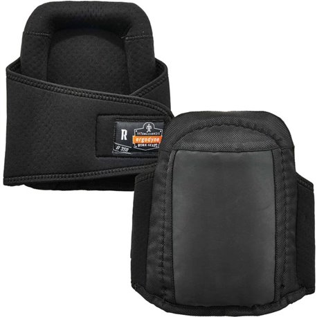 Ergodyne ProFlex 350 Gel Foam Knee Pads - Black - Gel, Nitrile Butadiene Rubber (NBR) Foam, Neoprene, 1680D Ballistic Nylon, 420