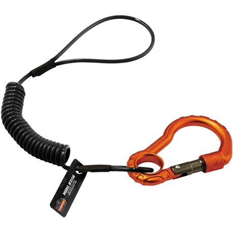 Squids 3156 Coil Tool Lanyard with Single Carabiner - 2lbs / 0.9kg - 6 / Carton - 2 lb Load Capacity - Carabiner Attachment - 1.