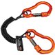 Squids 3166 Coil Tool Lanyard with Dual Carabiners - 2lbs / 0.9kg - 6 / Carton - Adjustable - 2 lb Load Capacity - Carabiner Att