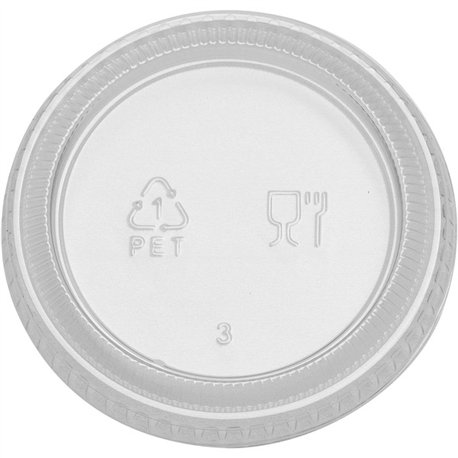 Dixie Portion Cup Lids by GP Pro - PETE Plastic - 24 / Carton - 100 Per Pack - Clear