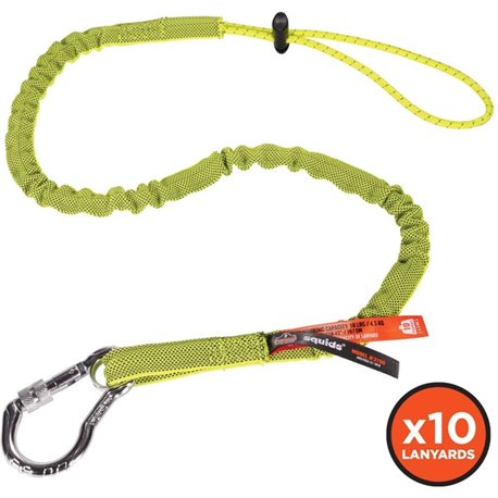 Squids 3100-BULK Single Carabiner Tool Lanyard - 10lbs - 10 / Carton - Adjustable - 10 lb Load Capacity - Standard - Carabiner A