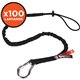 Ergodyne 3100-100pk Single Carabiner Tool Lanyard - 10lbs - 100 / Carton - Adjustable - 10 lb Load Capacity - Standard - Carabin