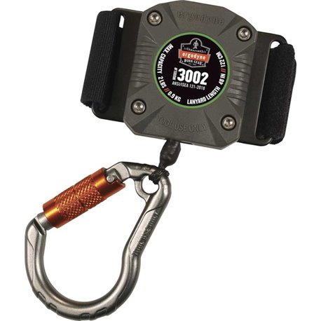 Squids 3002 Standard Gray Retractable Tool Lanyard - Belt Clip + Carabiner - 1 Each - Adjustable - 1.98 lb Load Capacity - Stand