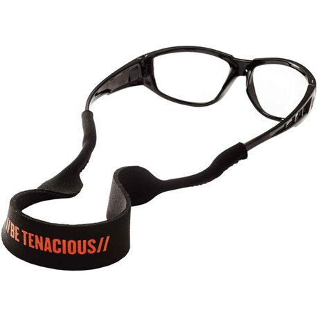 Skullerz 3275 Neoprene Eyewear Lanyard - 6 / Carton - 0.3" Height x 1.5" Width x 10" Length - Black - Neoprene