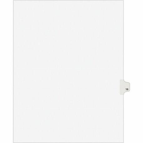 Avery Individual Legal Exhibit Dividers - Avery Style - 1 Printed Tab(s) - Digit - 16 - 1 Tab(s)/Set - 8.5" Divider Width x 11" 