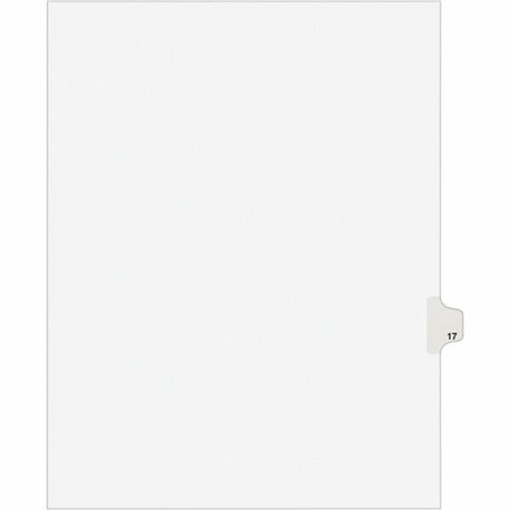 Avery Individual Legal Exhibit Dividers - Avery Style - 1 Printed Tab(s) - Digit - 17 - 1 Tab(s)/Set - 8.5" Divider Width x 11" 