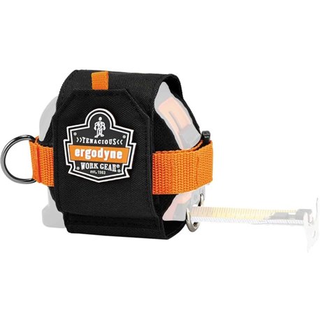 Squids 3770 Tape Measure Holder / Belt Clip - 3.6" Width x 2.5" Height x 7.3" Length - 1 Each - Black - Polyester, Stainless Ste