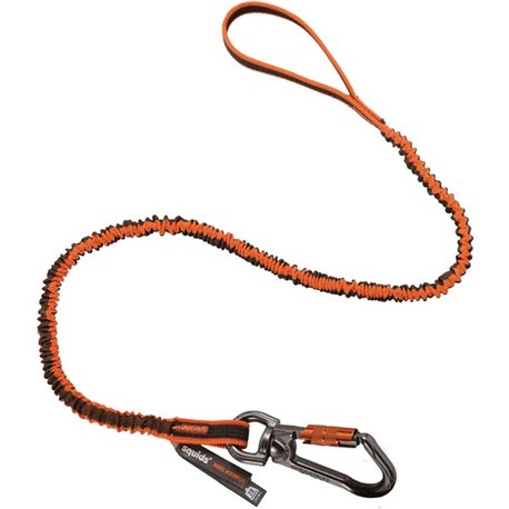 Squids 3109F(x) Dbl-Locking Single Carabiner Tool Lanyard with Swivel - 25lbs - 6 / Carton - Adjustable - 25 lb Load Capacity - 