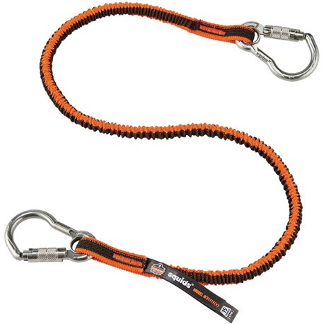 Squids 3111F(x) Tool Lanyard - Dual Stainless-Steel Carabiners - 15lbs / 6.8kg - 6 / Carton - Adjustable - 15 lb Load Capacity -