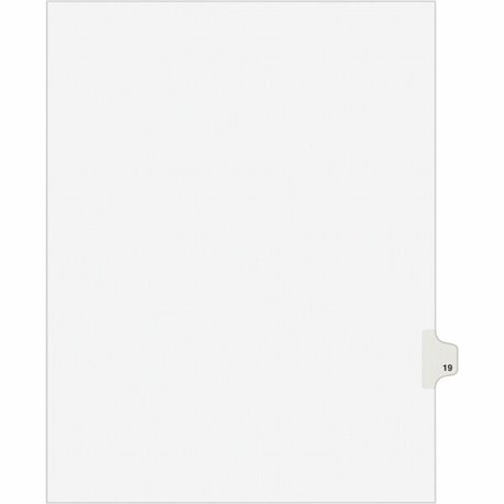 Avery Individual Legal Exhibit Dividers - Avery Style - 1 Printed Tab(s) - Digit - 19 - 1 Tab(s)/Set - 8.5" Divider Width x 11" 