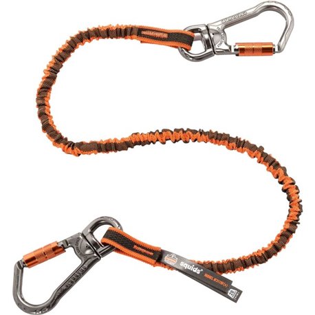 Squids 3119F(x) Double-Locking Dual Carabiner Tool Lanyard with Swivel - 25lbs - 6 / Carton - Adjustable - 25 lb Load Capacity -