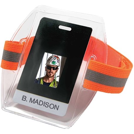 Squids 3386 Vinyl Arm Band ID Badge Holder - 6 / Carton - Adjustable - Hook & Loop Attachment - 4.5" Height x 0.8" Width x 18" L