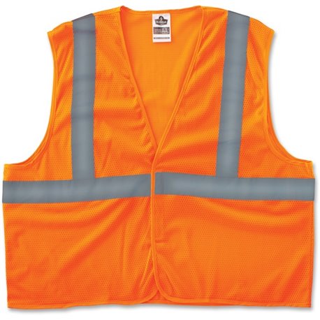 GloWear Class 2 Orange Super Econo Vest - Small/Medium Size - Orange - Reflective, Machine Washable, Lightweight, Hook & Loop Cl