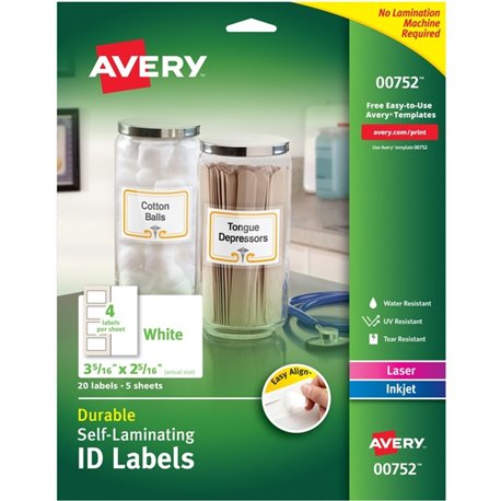 Avery PermaTrack Tamper-Evident Asset Tag Labels, 3/4" x 1-1/2" , 320 Asset Tags - Waterproof - 3/4" Width x 1 1/2" Length - Per
