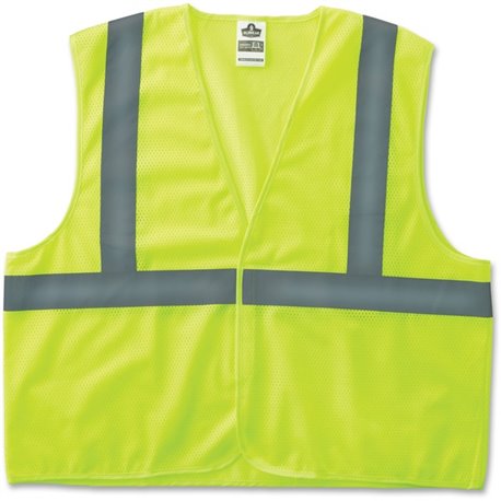 GloWear Class 2 Lime Super Econo Vest - Large/Extra Large Size - Lime - Reflective, Machine Washable, Lightweight, Hook & Loop C