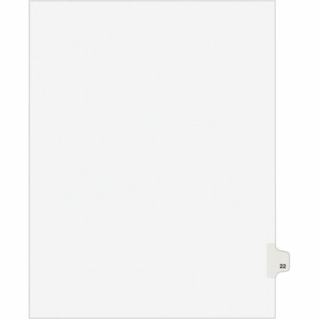 Avery Individual Legal Exhibit Dividers - Avery Style - 1 Printed Tab(s) - Digit - 22 - 1 Tab(s)/Set - 8.5" Divider Width x 11" 