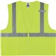 GloWear 8225Z Type R Class 2 Standard Solid Vest - Large/Extra Large Size - Zipper Closure - Fabric, Polyester - Lime - Pocket, 