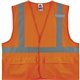 GloWear 8225HL Type R Class 2 Standard Solid Vest - 4-Xtra Large/5-Xtra Large Size - Hook & Loop Closure - Fabric, Polyester - O