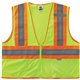 GloWear 8230Z Type R Class 2 Two-Tone Vest - 2-Xtra Large/3-Xtra Large Size - Zipper Closure - Mesh Fabric, Polyester Mesh - Lim