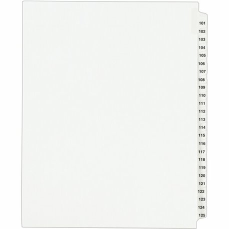 Avery Standard Collated Legal Exhibit Divider Sets - Avery Style - 25 x Divider(s) - Printed Tab(s) - Digit - 101-125 - 25 Tab(s