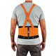 Ergodyne ProFlex 100HV Economy Hi-Vis Back Brace - 0.50" - 1" Adjustable Height - 52" - 58" Waist Size - Orange - Rubber, Polypr