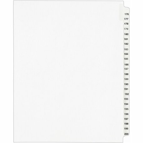 Avery Standard Collated Legal Exhibit Divider Sets - Avery Style - 25 x Divider(s) - Printed Tab(s) - Digit - 176-200 - 25 Tab(s