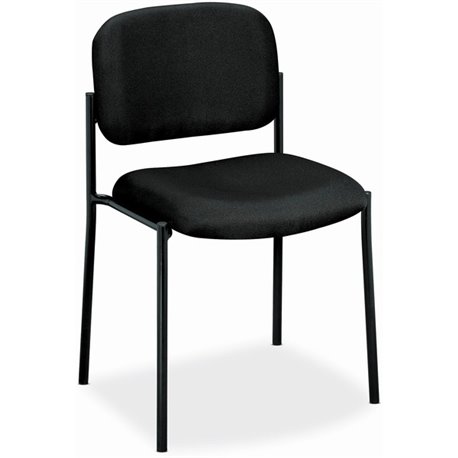 Basyx by HON Scatter Stacking Guest Chair - Black Fabric, Polyester Seat - Black Fabric, Polyester Back - Black Tubular Steel Fr