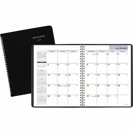 At-A-Glance DayMinderPlanner - Medium Size - Julian Dates - Monthly - 12 Month - January 2025 - December 2025 - 1 Month Double P