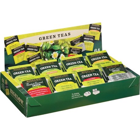 Bigelow Assorted Flavor Tray Pack Green Tea Bag - 64 / Box