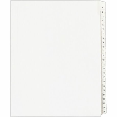 Avery Collated Legal Exhibit Dividers - Allstate Style - 25 x Divider(s) - Printed Tab(s) - Digit - 1-25 - 25 Tab(s)/Set - 8.5" 