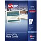 Avery Note Card - 6 / Carton - Textured - White