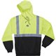 GloWear 8293 Type R Class 2 Front Hooded Sweatshirt - Extra Extra Large (XXL) Size Hood Collar - Black, Lime - Polar Fleece