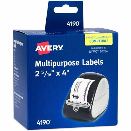 Avery Thermal Roll Labels 2-5/16"x4" , 300 White Shipping Labels (4190) - 2 5/16" Height x 4" Width - Permanent Adhesive - Recta